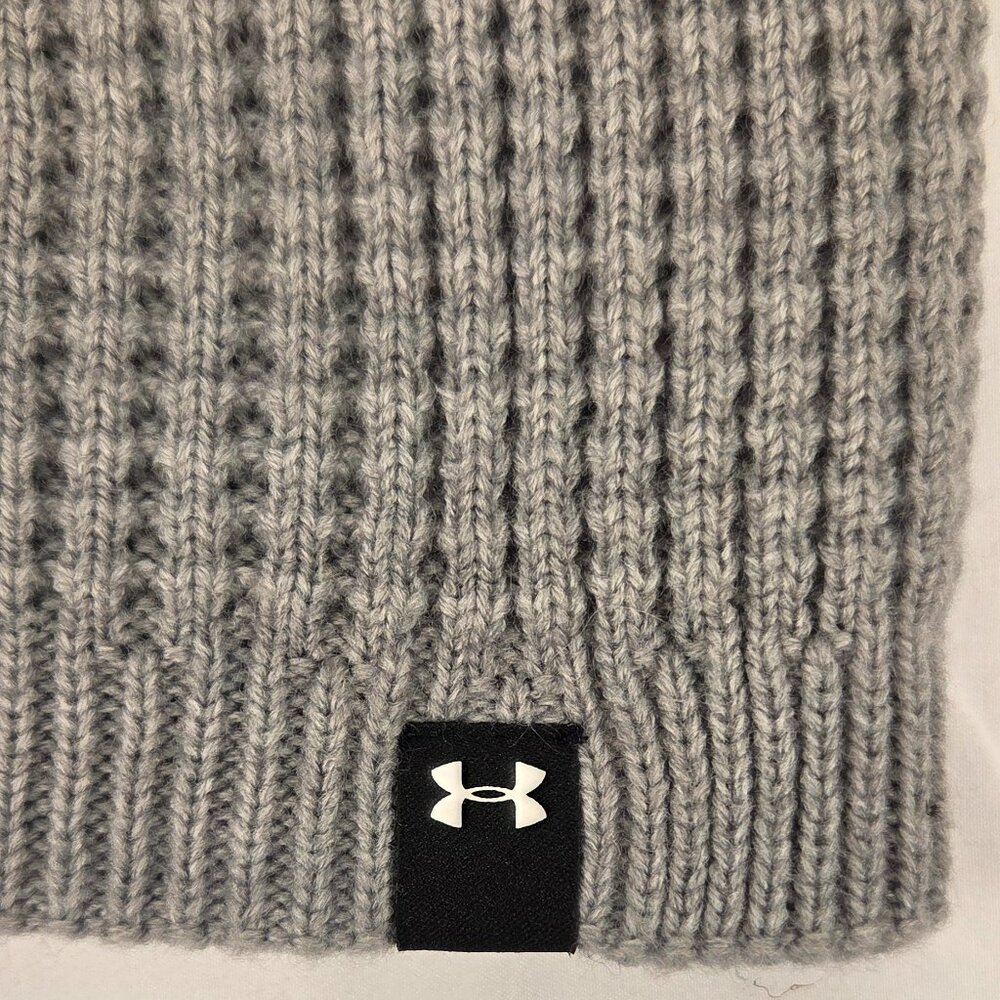 Under Armour Gray Ribbed Pom Beanie Hat โ One Size - Picture 4 of 4